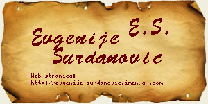 Evgenije Surdanović vizit kartica